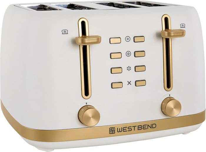 West Bend Timeless 4-Slice Toaster, Bagel, Waffle, Defrost, High-Lift Lever, Stainless Steel, in ... | Amazon (US)
