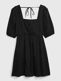 Linen-Blend Puff Sleeve Mini Dress | Gap (US)