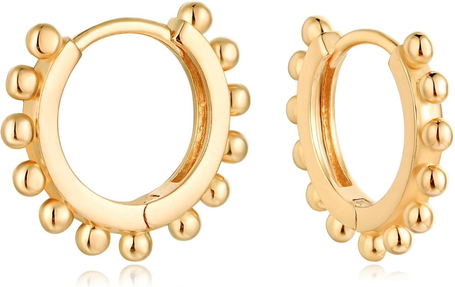 MYEARS Women Earrings Gold Huggie Hoop 14K Gold Plated Small Simple Hypoallergenic Everyday Jewel... | Amazon (US)