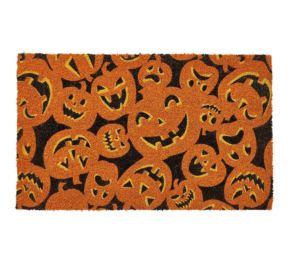 Tossed Jack-O'-Lantern Doormat | Pottery Barn (US)