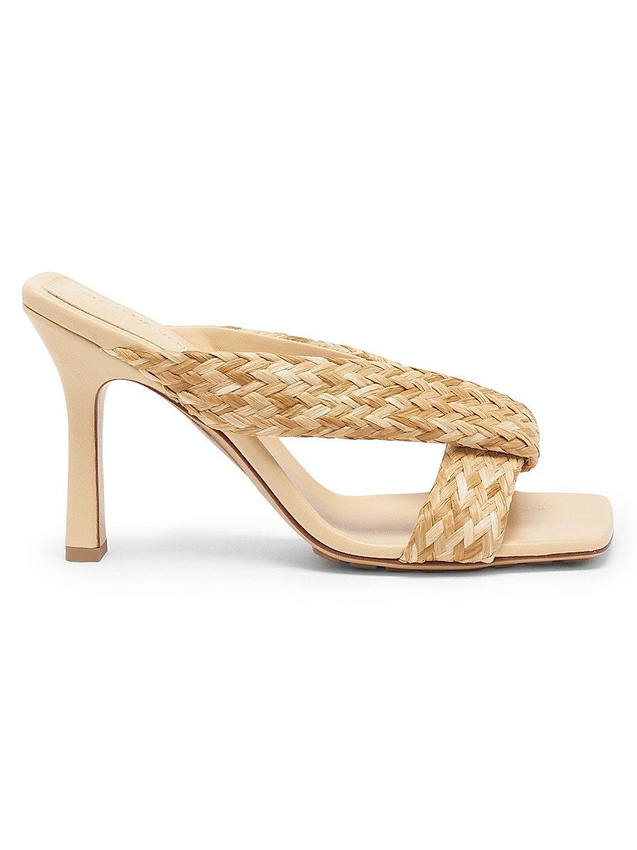 Women's Riva 90MM Strappy Raffia Sandals - Macadamia - Size 12 | Saks Fifth Avenue