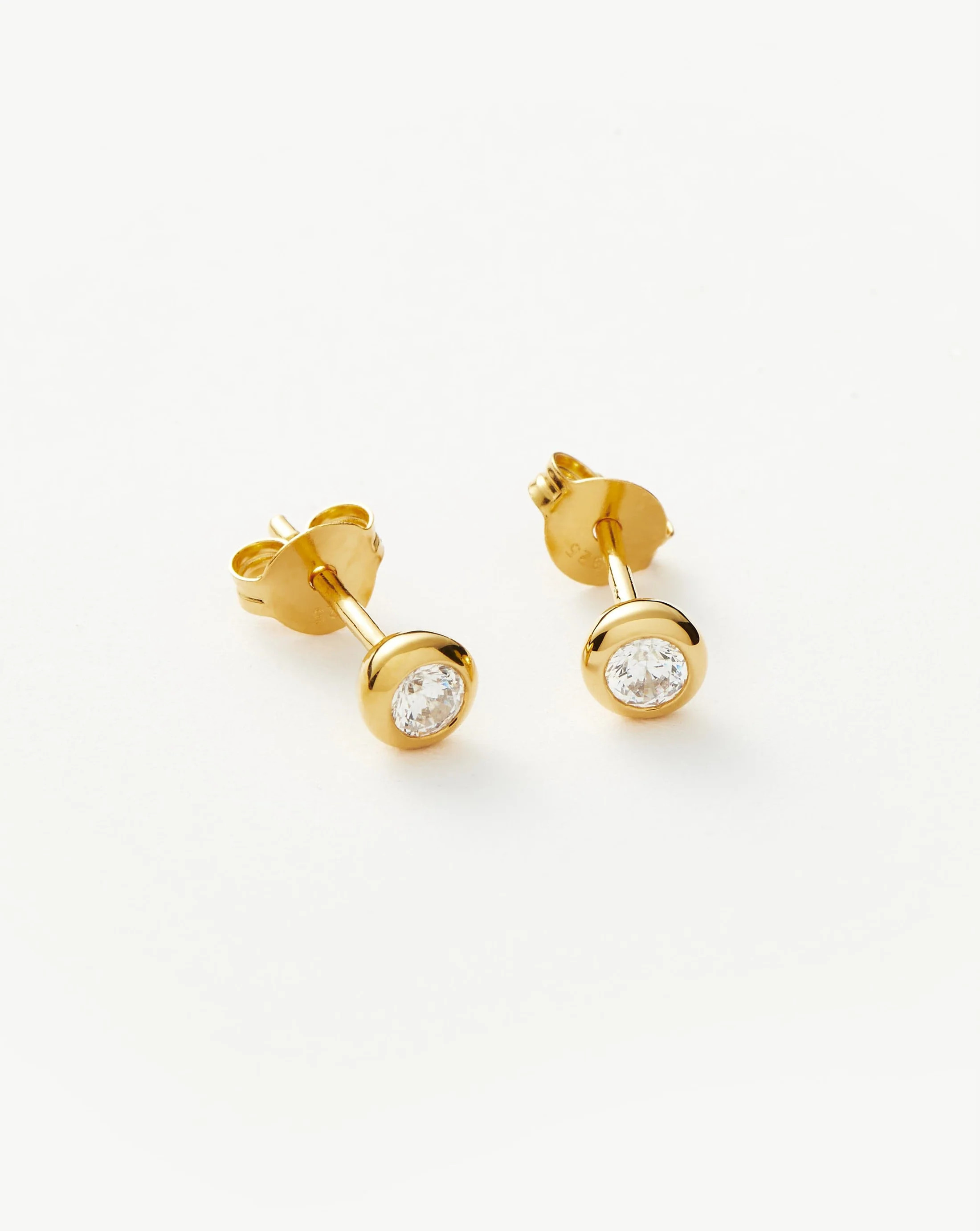 Classic Stone Stud Earrings | 18ct Gold Vermeil/Cubic Zirconia | Missoma UK