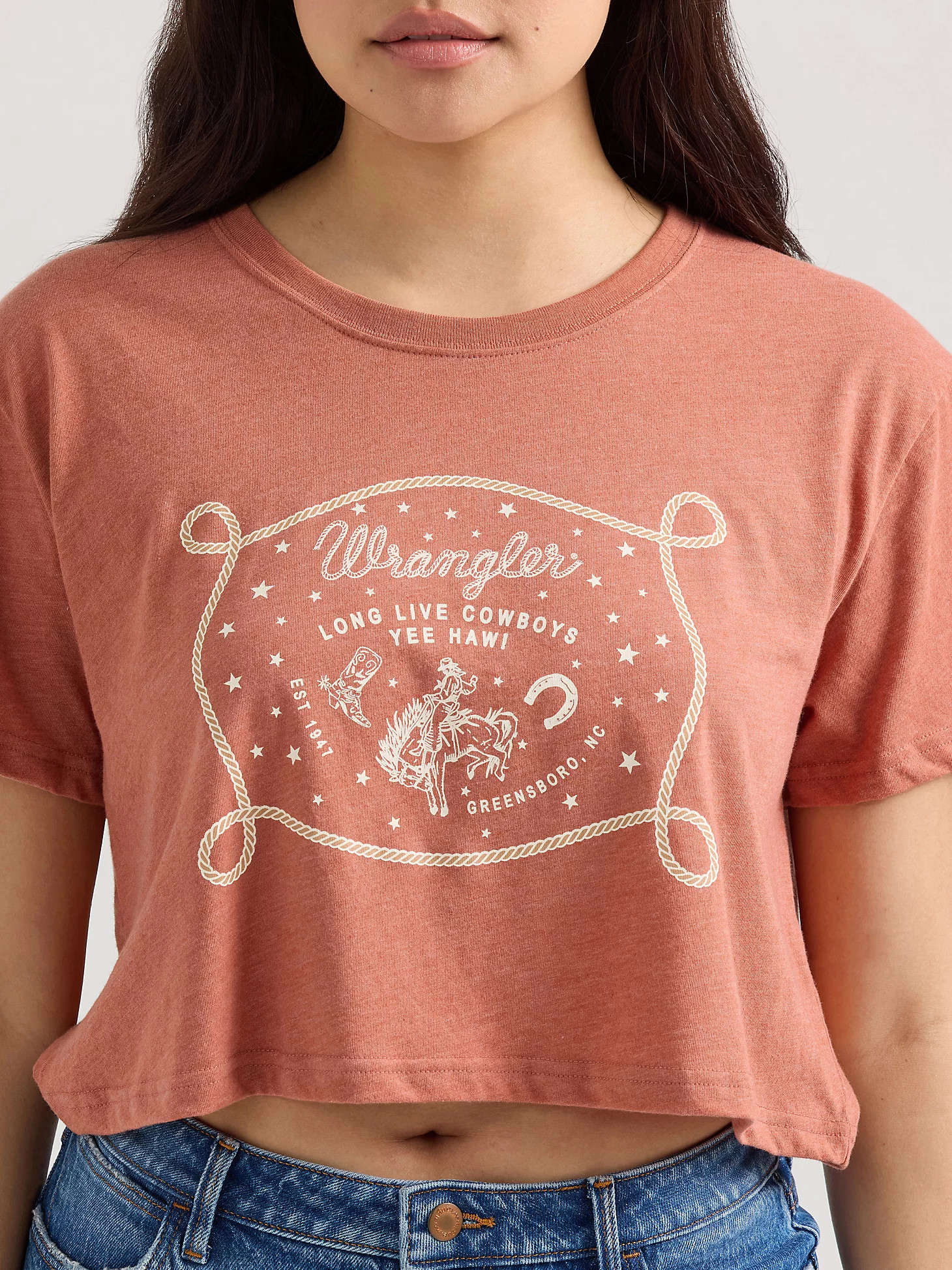 Women's Yee Haw Crop Tee in Redwood | Wrangler