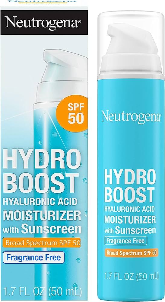 Neutrogena Hydro Boost Hyaluronic Acid Facial Moisturizer with Broad Spectrum SPF 50 Sunscreen, D... | Amazon (US)