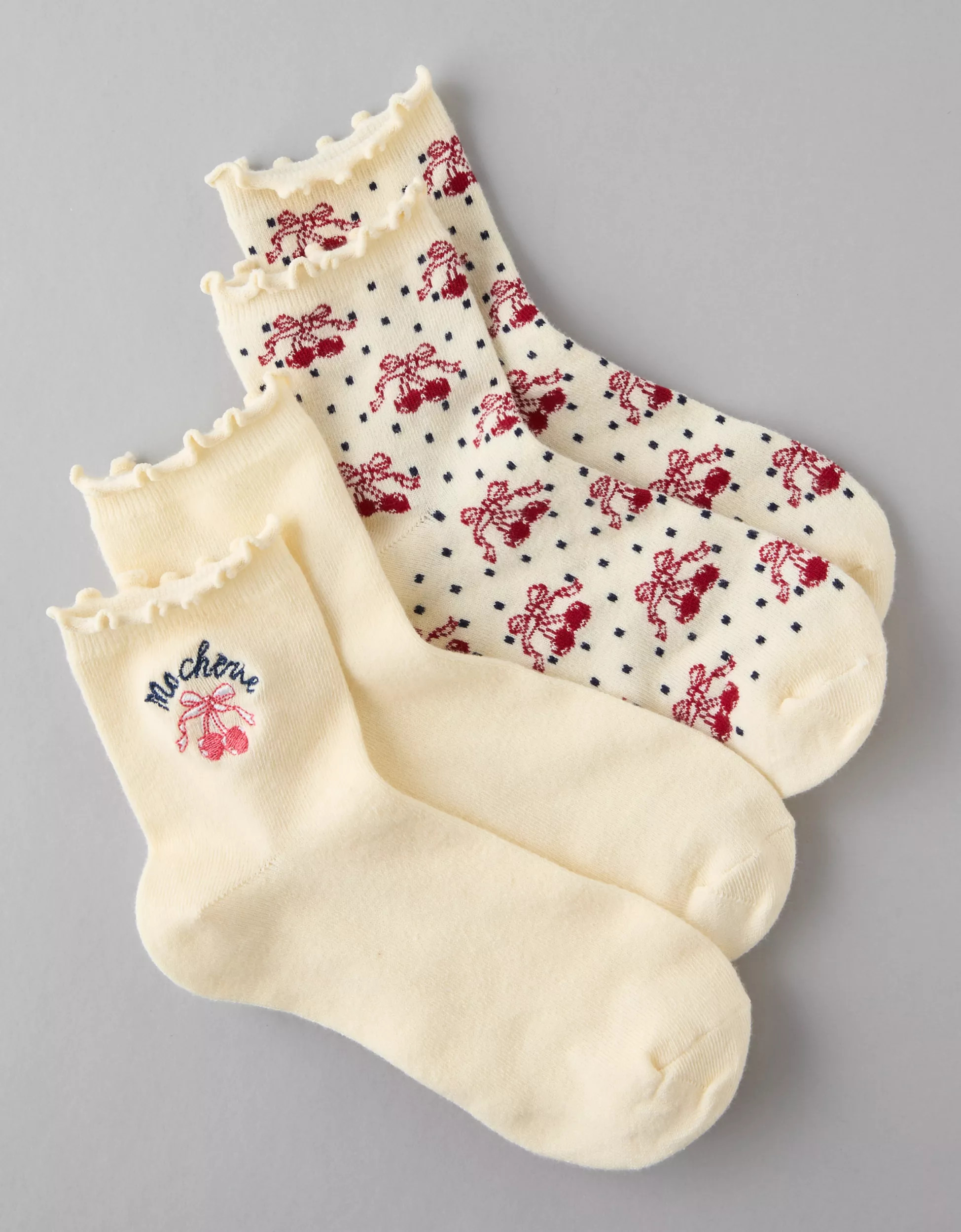 AE Ma Cherie Ruffled Boyfriend Sock 2-Pack | American Eagle Outfitters (US & CA)