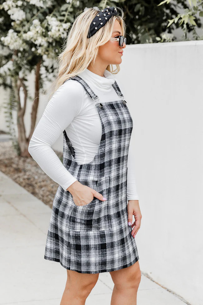 Change In The Air Black Plaid Jumper | Pink Lily