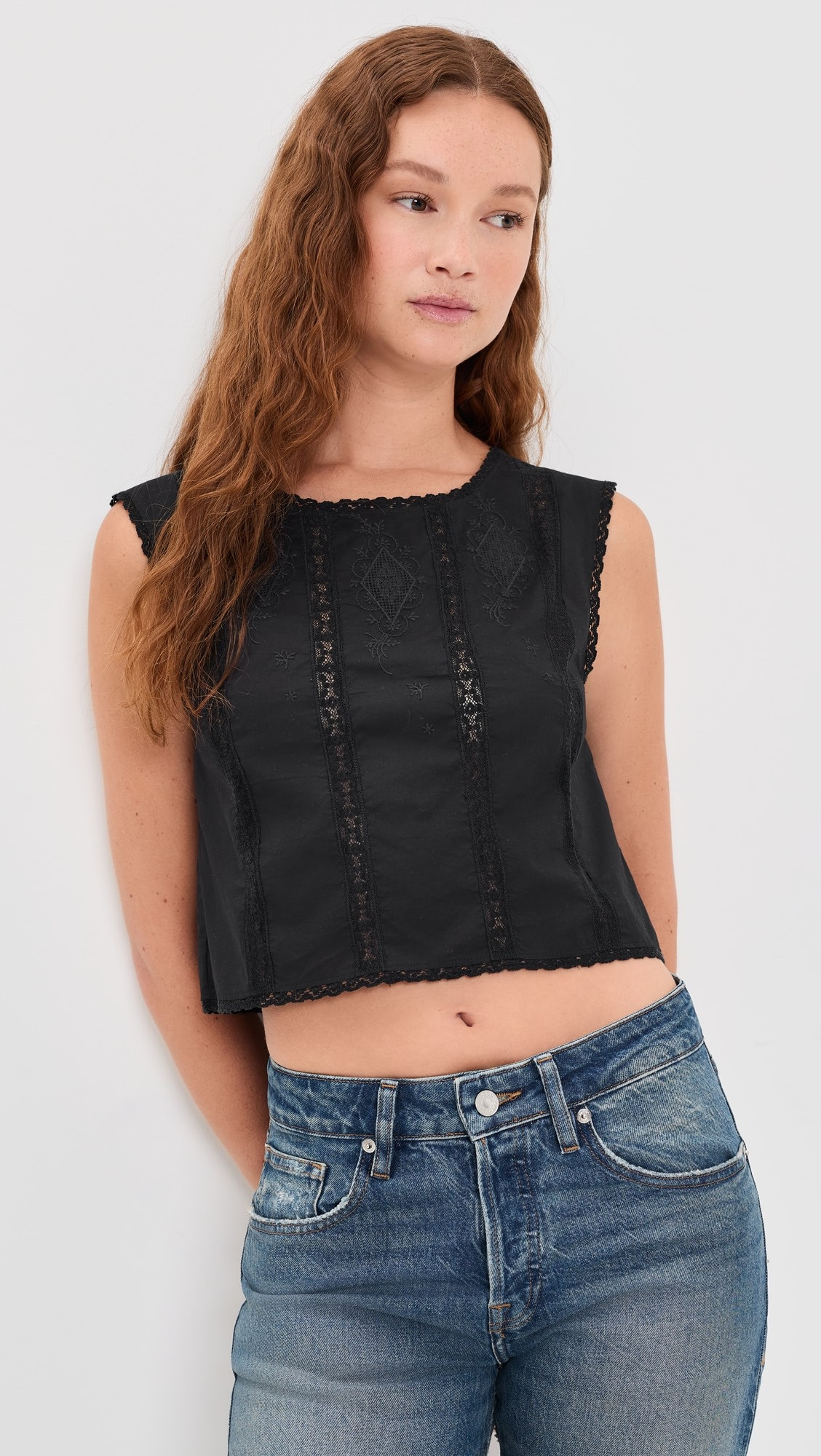 Madewell Embroidered Lace-Insert Top | Shopbop | Shopbop