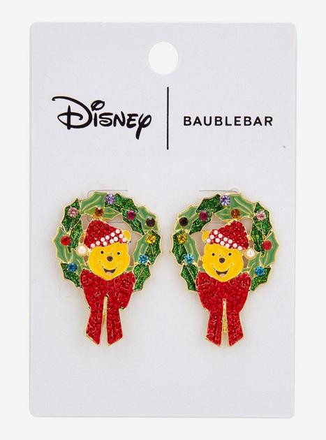 Baublebar Disney Winnie the Pooh Holiday Pooh Wreath Earrings | BoxLunch