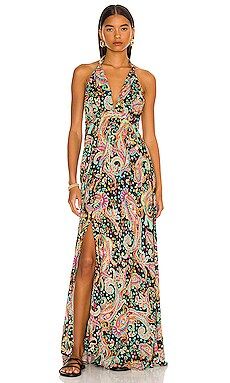 Luli Fama Luli Gypsy Plunge Maxi Dress in Multicolor from Revolve.com | Revolve Clothing (Global)