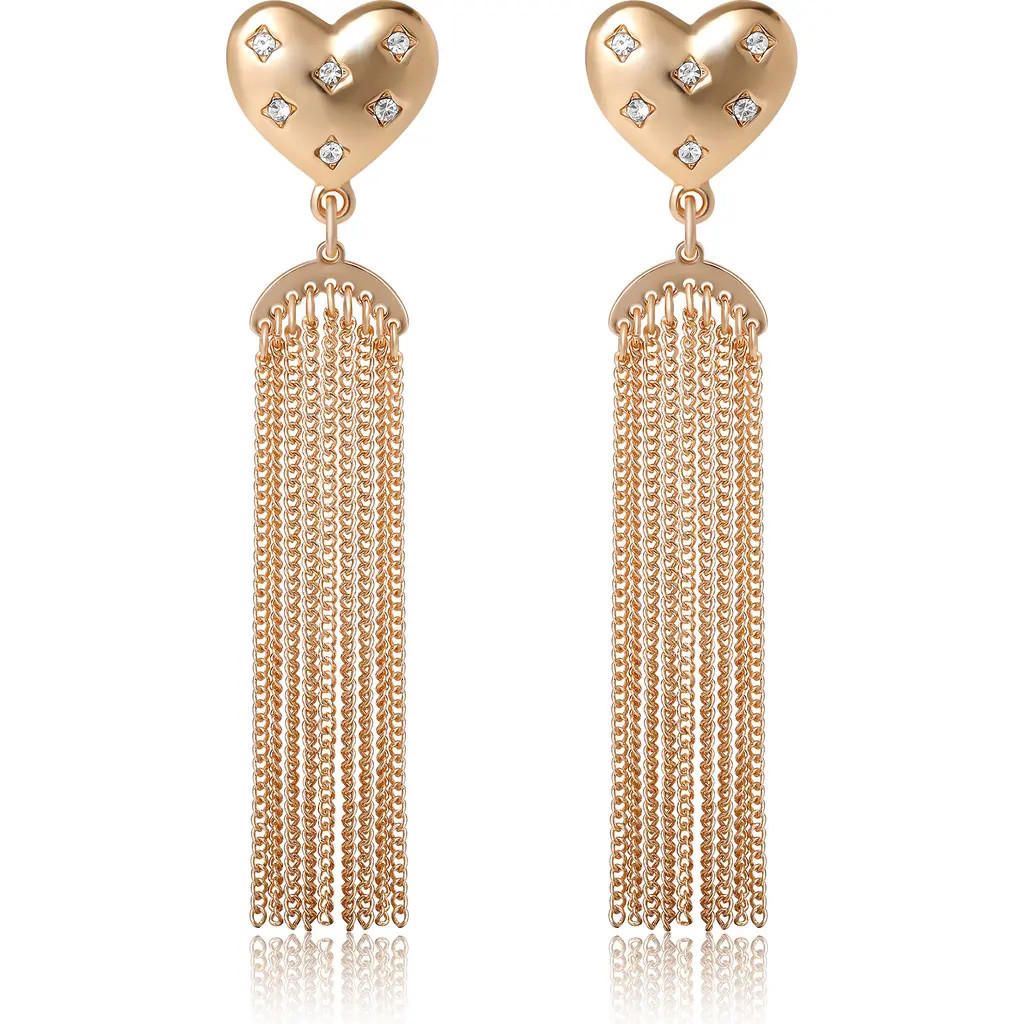 BCBGeneration Tassel Heart Drop Earrings in Gold at Nordstrom | Nordstrom