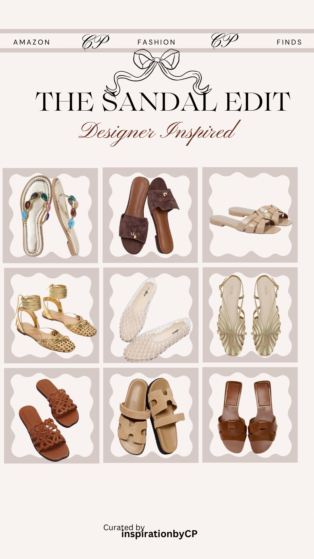DESIGNER INSPIRED SUMMER SANDALS
#lookforless #amazonfinds #designerinpired #sandals #womensandals 

#LTKMothersDay #LTKSeasonal