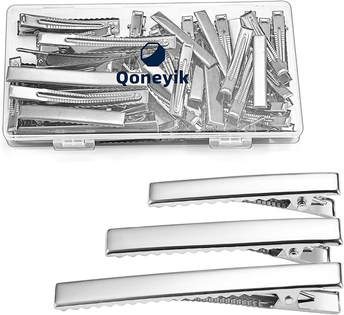 45Pcs Metal Hair Accessories Set: Alligator Hair Clips for Bow Making, 3 Sizes Silver Hair Curler... | Amazon (US)