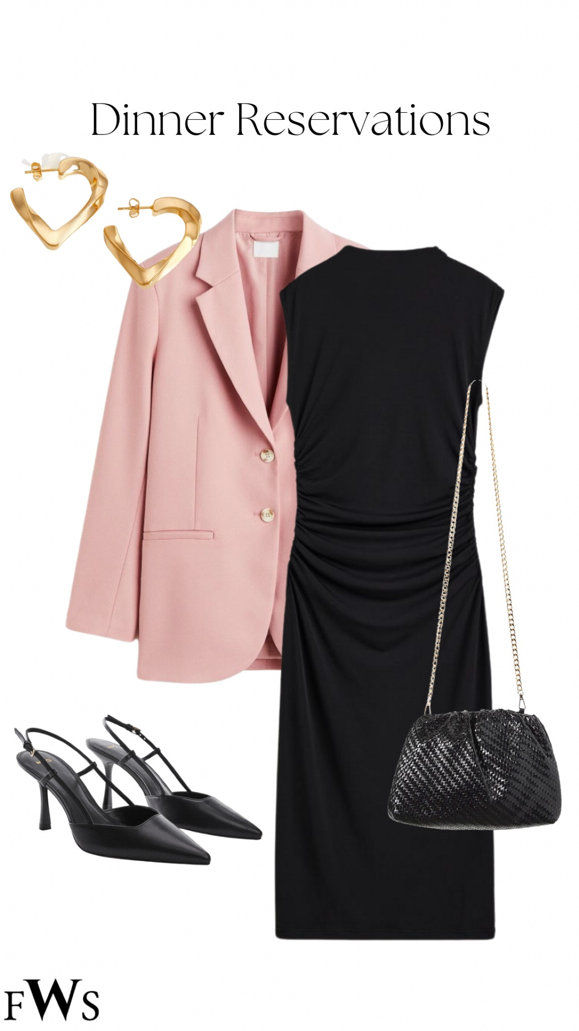 Valentines Day date outfit 💕 simple chic style for date night, a special dinner or night out would be perfect to wear this outfit for. LBD, black dress outfit, oversize blazer outfit, H&M blazer, blush pink blazer 

#LTKSeasonal #LTKshoecrush #LTKeurope