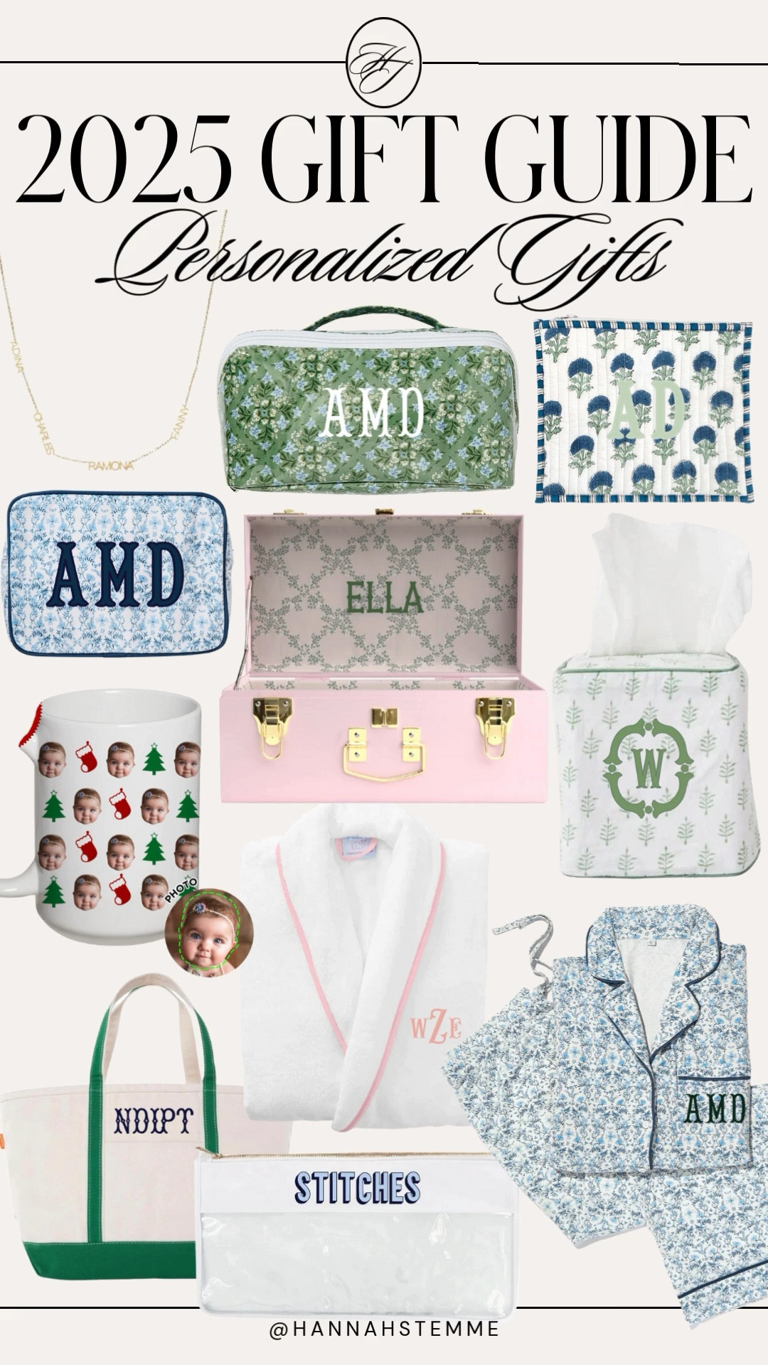 2025 Personalized Gift Guide 🎁✨
If you’re shopping for something thoughtful, unique, and meaningful — personalized gifts are always the winner. These are the best custom, monogrammed, and embroidered picks for 2025.

✨ What’s included:
• monogrammed travel bags + cosmetic cases
• custom mugs + photo gifts
• embroidered pajamas + robes
• personalized tissue covers + accessories
• custom trunks + kids’ gifts
• monogrammed totes + home items

Perfect for moms, grandparents, teachers, sisters, and little ones. These gifts feel special, intentional, and so memorable. Shop everything below!

Keywords: personalized gifts 2025, monogrammed gift ideas, custom gifts for her, embroidered pajamas, custom travel bags, photo gifts, holiday gift guide, meaningful gift ideas, personalized Christmas gifts

#LTKHome #LTKmomlife #LTKGiftGuide