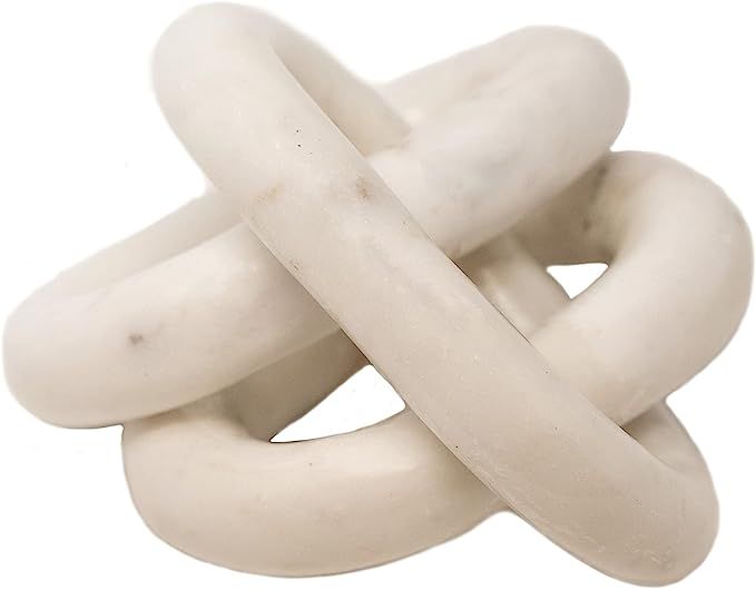 Amazon.com: Kristin Decor Rustic Luxury White Marble Chain Link Décor Decorative Object, Marble ... | Amazon (US)