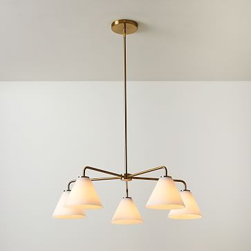 Sculptural Glass 5-Light Cone Chandelier - Milk | West Elm (US)