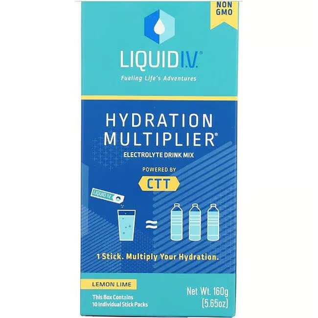 Liquid IV Hydration Multiplier Electrolyte Drink Mix - Lemon Lime Vitamin | 10 Packets | Swanson