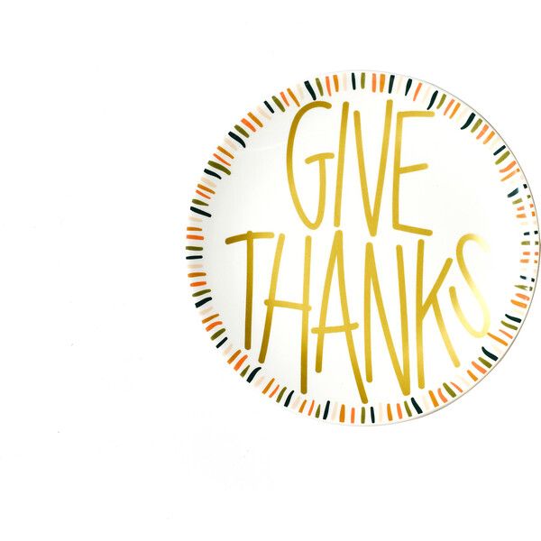 Dusk Give Thanks Plate, White - Coton Colors Thanksgiving | Maisonette | Maisonette