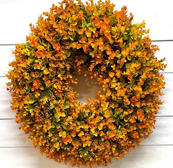 Eucalyptus Wreath Fall Wreath For Front Door Boxwood Wreath | Etsy | Etsy (US)