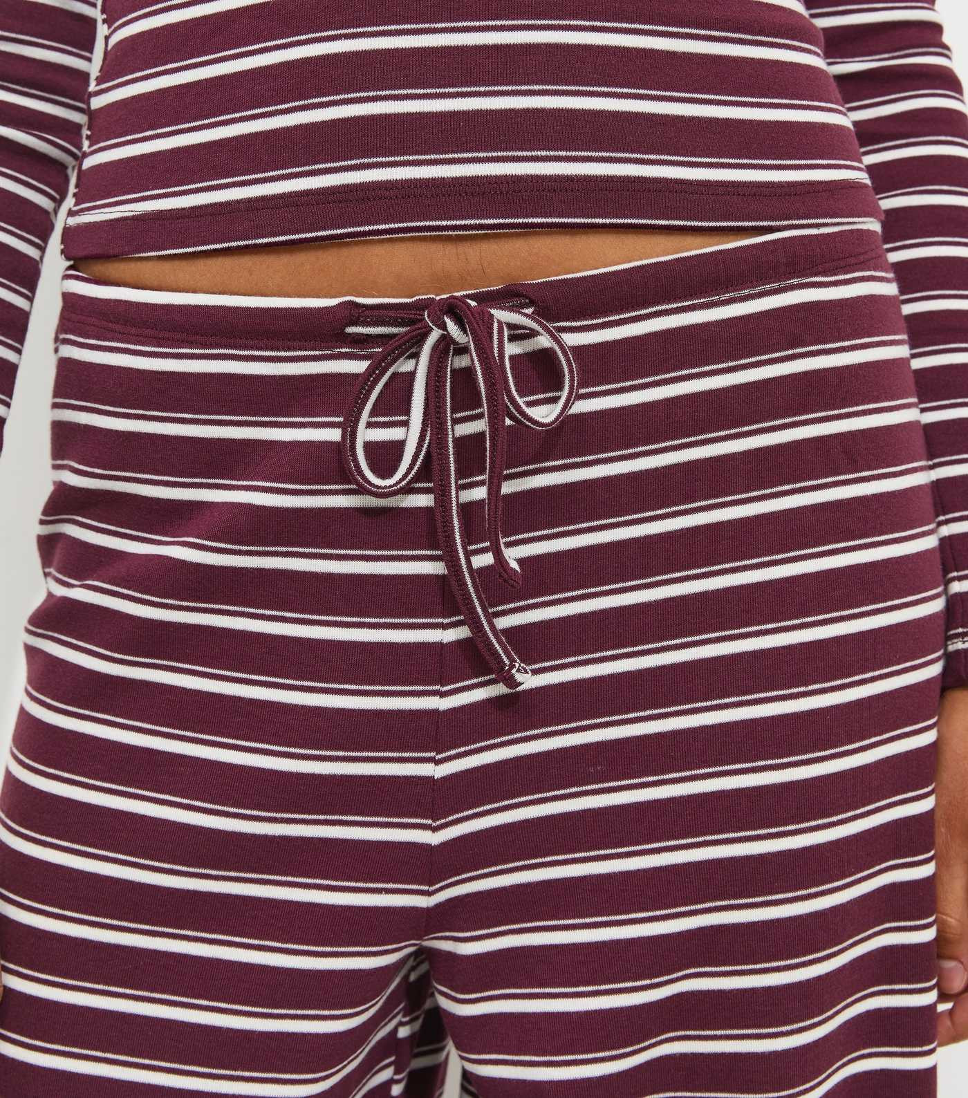 Red Cotton Rich Striped Wide Leg Drawstring Trousers | New Look | New Look (UK)
