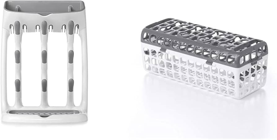 OXO Tot Space Saving Drying Rack + Dishwasher Basket for Kitchen | Amazon (US)