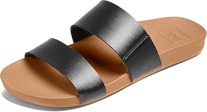 Reef Womens Sandals Vista | Vegan Leather Slides for Women With Cushion Bounce Footbed | Amazon (US)