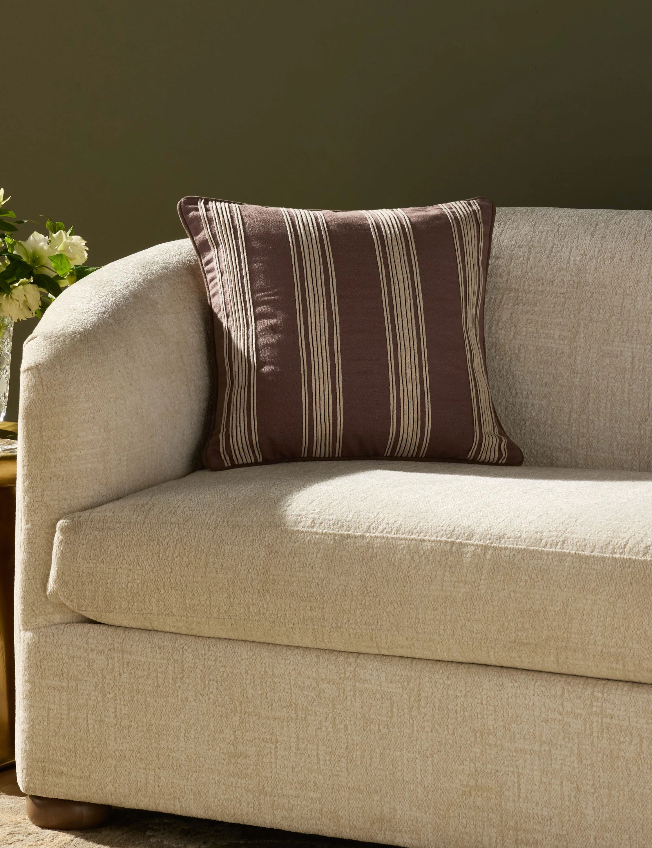 Verona Pillow by Chris Loves Julia x Loloi, Brown, 18" x 18 | Lulu and Georgia 