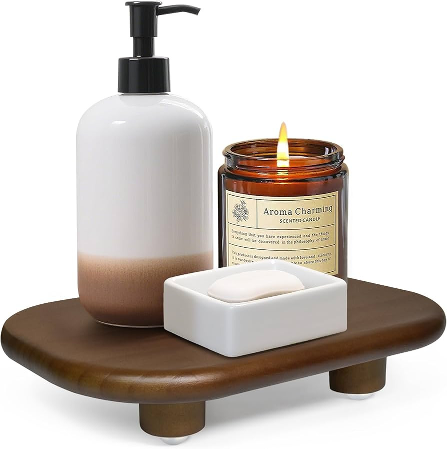 Sopicoz Wood Display Riser, Decorative Display Stand for Candles Plants Bottles Vases Soap Dispen... | Amazon (US)
