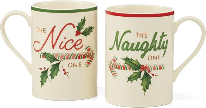 Lenox Holiday Naughty & Nice Mugs, Set of 2, 2 Count, Multi | Amazon (US)