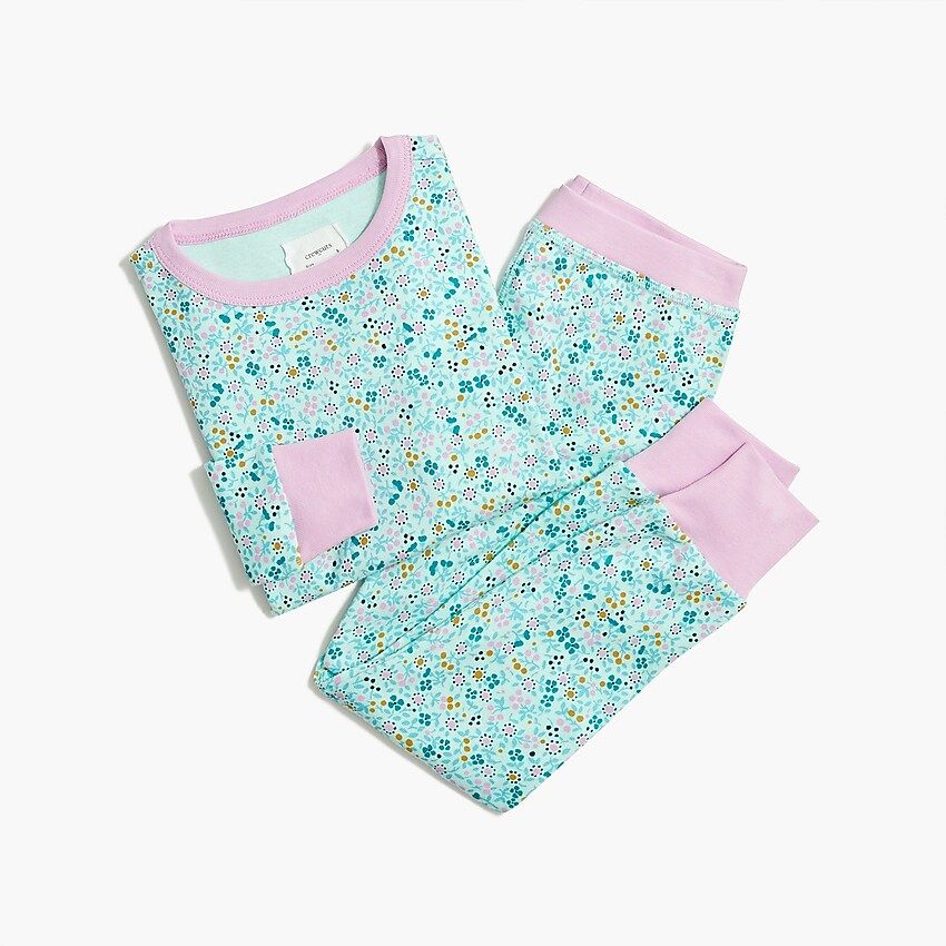 Girls' floral ribbed pajama set | J.Crew Factory