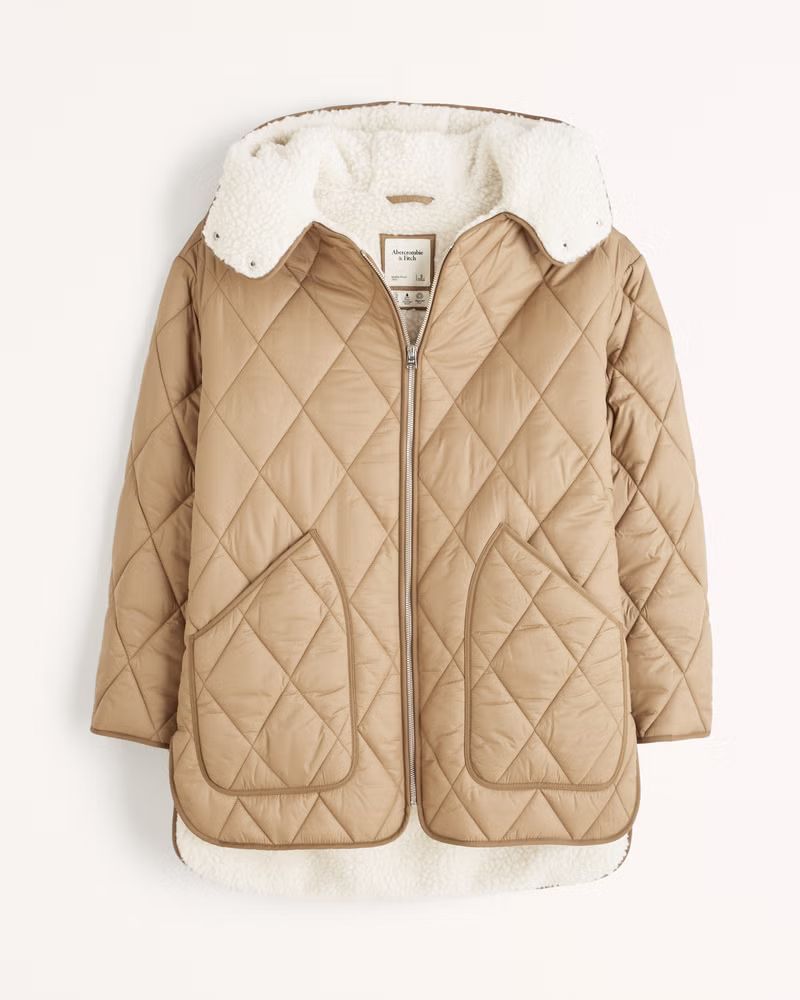 Women's Quilted Shearling Liner Jacket | Women's Coats & Jackets | Abercrombie.com | Abercrombie & Fitch (US)