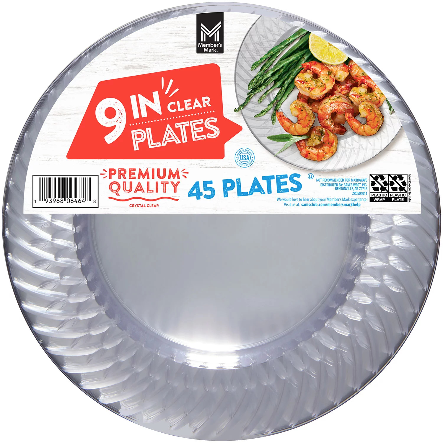 Member's Mark Clear Plastic Plates, 9" (45 ct.) | Sam's Club
