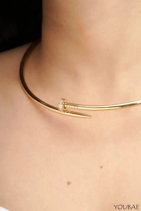 Most Demanding Silver Plated Stainless Steel CZ Nail Collar  Style Necklace. | eBay | eBay US