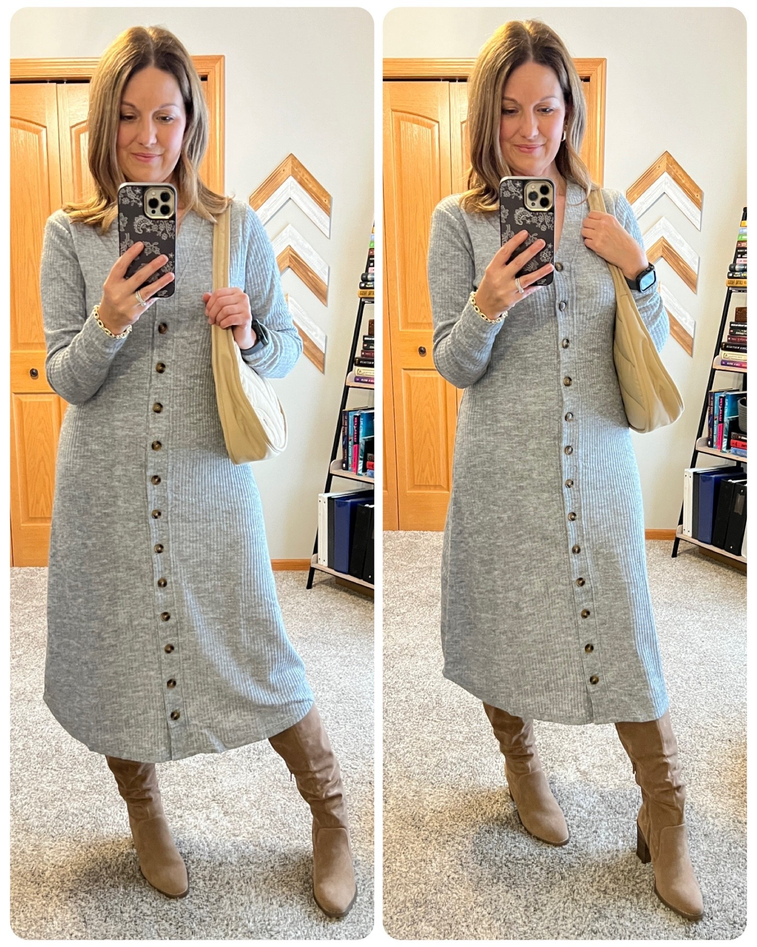 Loving this lightweight knit midi dress from Maurices. Has functional buttons. So so comfortable! 

Fit tip
Dress - TTS, in size S
Boots - TTS 

#maurices

#LTKFindsUnder50 #LTKSaleAlert #LTKOver40