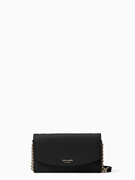 Kate Spade Eva Wallet On A Chain, Black/Warm Beige | Kate Spade Outlet