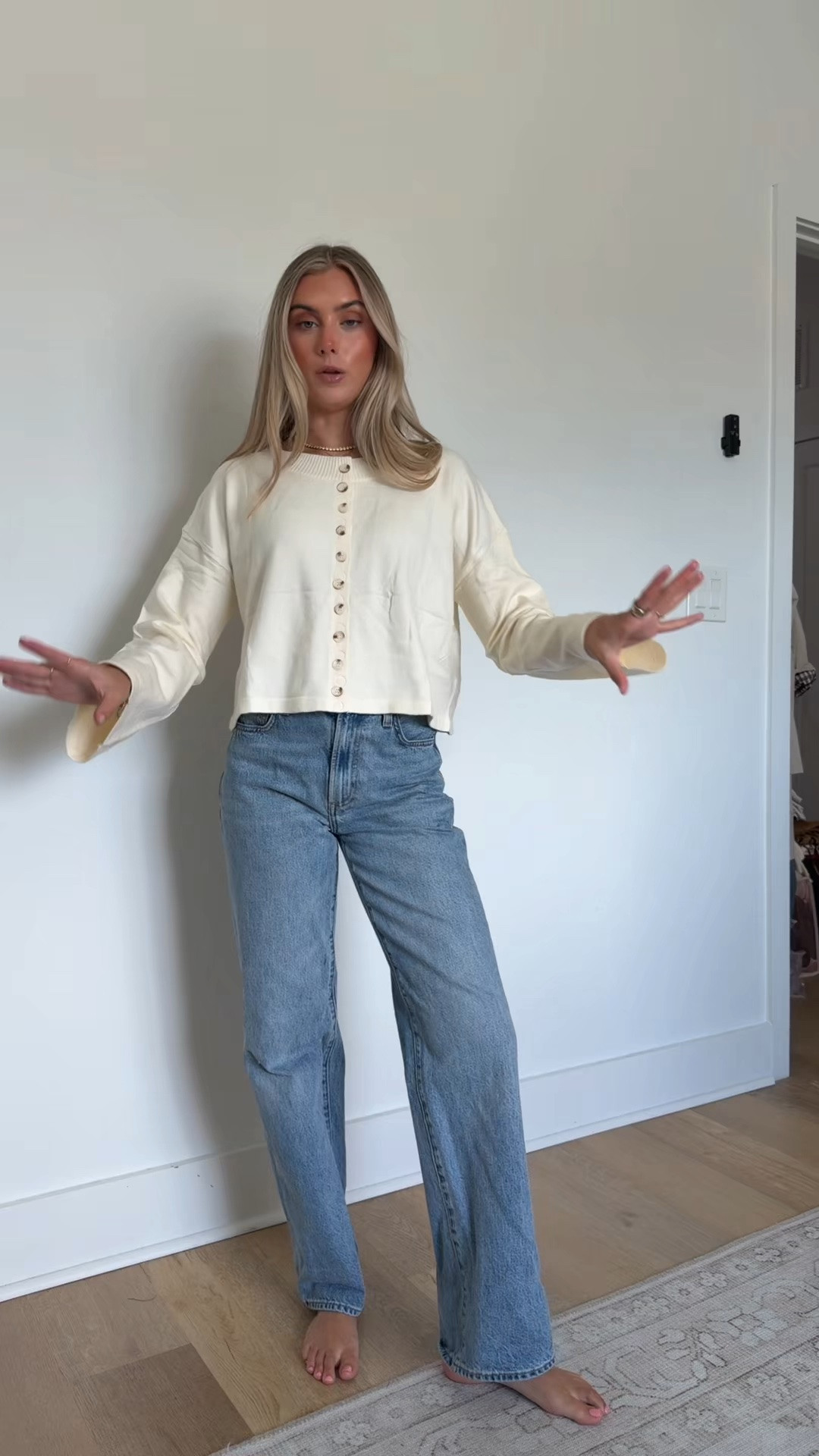 the perfect cropped fit of a sweater between the cardigan buttons and the bell sleeve this sweater is such a good fit with denim jeans and of course Amazon find!! 5’4/s in my LTK. 

#founditonamazon #amazonfashionfinds #amazonfashion #amazonsweater #amazonknitsweater @Amazon Fashion

#LTKootd #LTKSaleAlert #LTKSeasonal