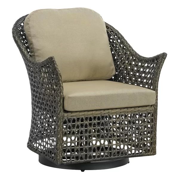 Corbin Wicker Swivel Patio Chair with Cushions | Wayfair North America