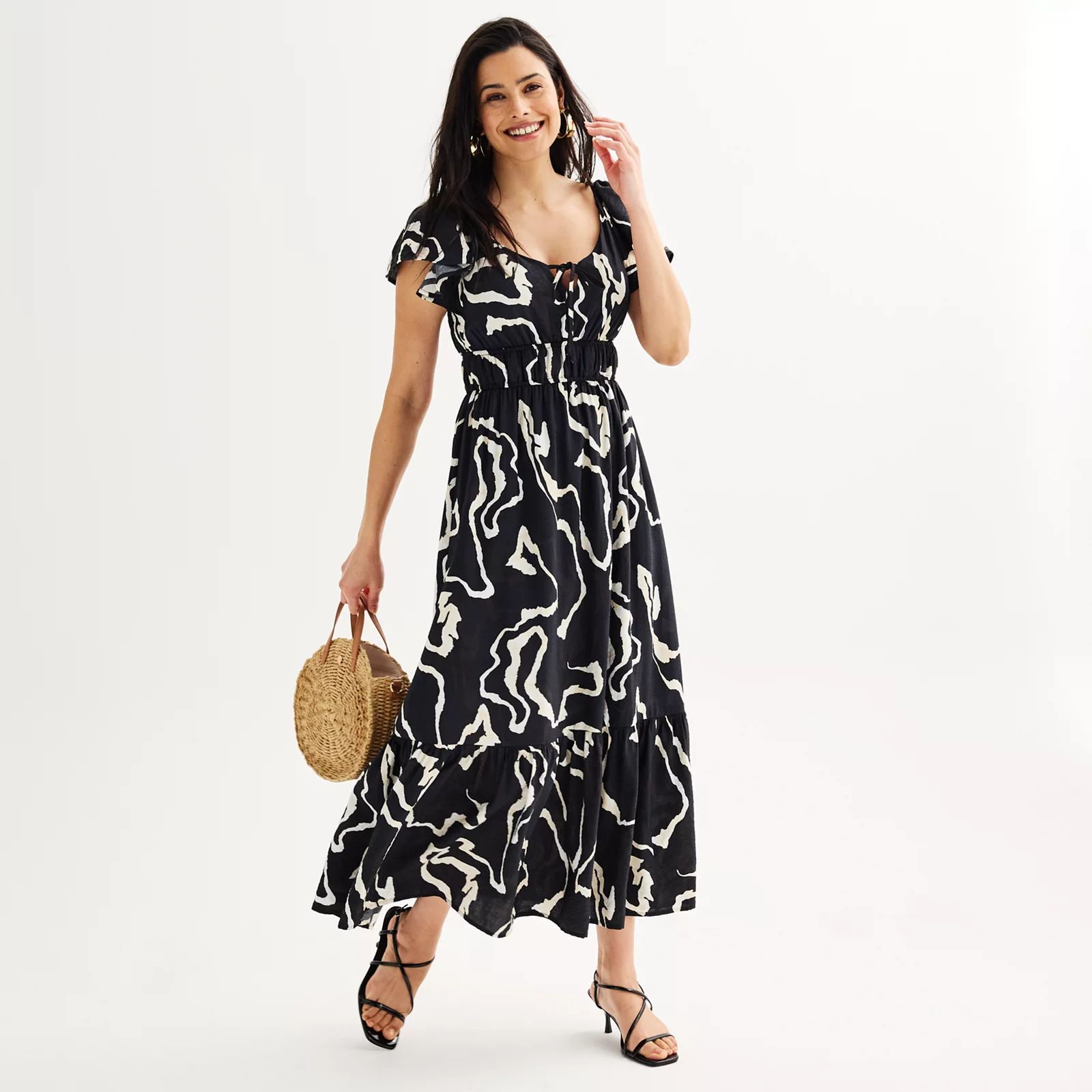 Women's Nine West Flutter Sleeve Maxi Dress | Kohl's