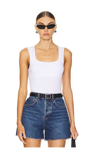 x Intimately FP Luna Square Neck Bodysuit in Optic White | Revolve Clothing (Global)