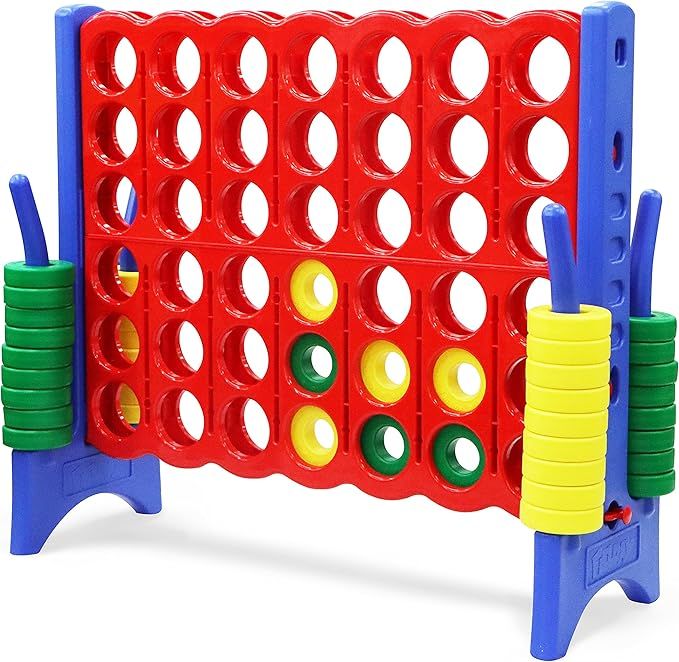 Joyin 4 in a Row Giant Plastic Connect Game 4 x 3.5 Feet, 4-to-Score Giant Game with 42 Coins & R... | Amazon (US)