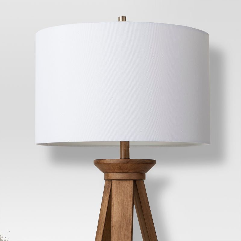 Oak Wood Tripod Floor Lamp Brass - Threshold&#153; | Target