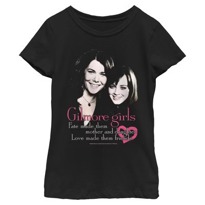 Girls Gilmore Girls Love Made Them Friends T Shirt - Black - X Large | Target