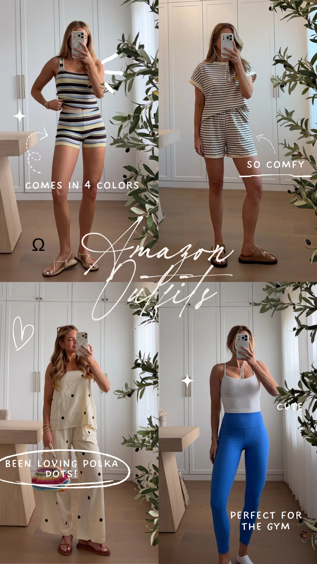 love these amazon looks 🤍 size small in all!

amazon finds, casual outfits, matching set, summer outfits, lounge wear, michele jaliene 

 #LTKootd