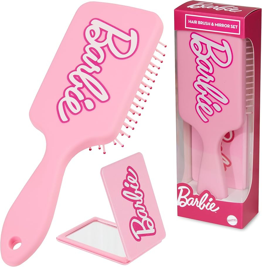Barbie Detangle Hair Brush for Women Teenagers Girls, Paddle Brush and Compact Mirror Set - Gifts... | Amazon (US)