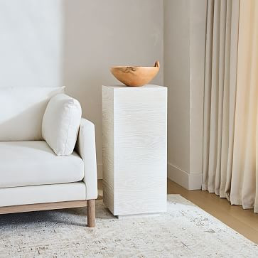 Volume Pedestal Side Table - Wood | West Elm (US)
