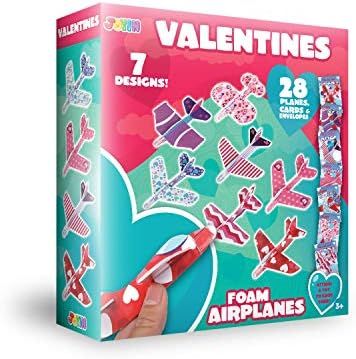 28 Valentines Day Foam Airplanes Greeting Cards with Valentine’s Punchline for Kids School Clas... | Amazon (US)