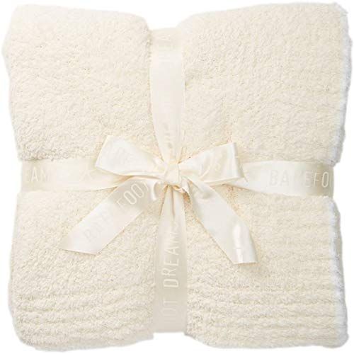 Barefoot Dreams Contrast Trim Throw Blanket 45 x 60 Cream & White | Amazon (US)