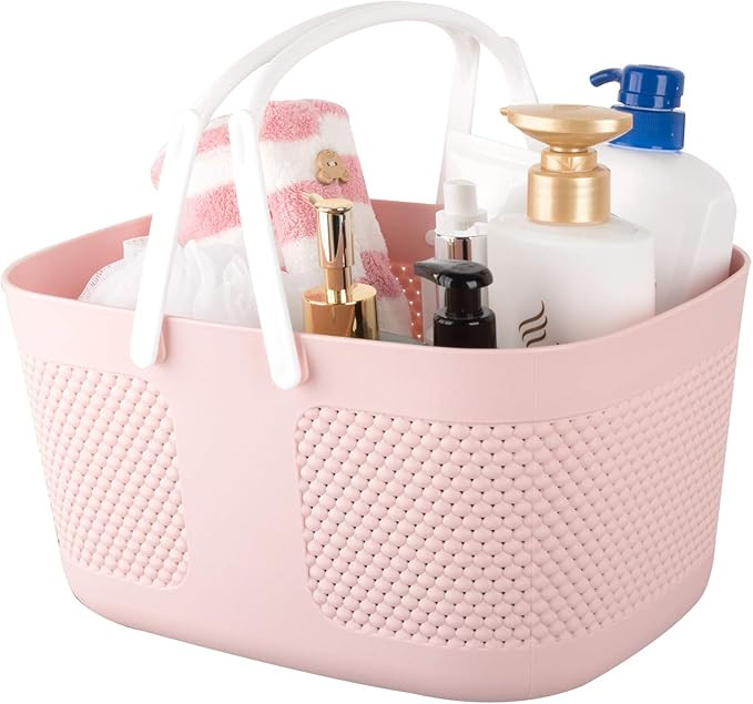 Shower Caddy Basket, Portable Large Capacity Thickened Plastic Organizer Storage Tote with Handle... | Amazon (US)