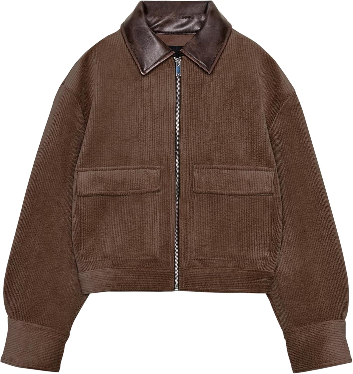 Womens Corduroy Jacket Cropped Bomber Jacket Fall Outerwear | Amazon (US)
