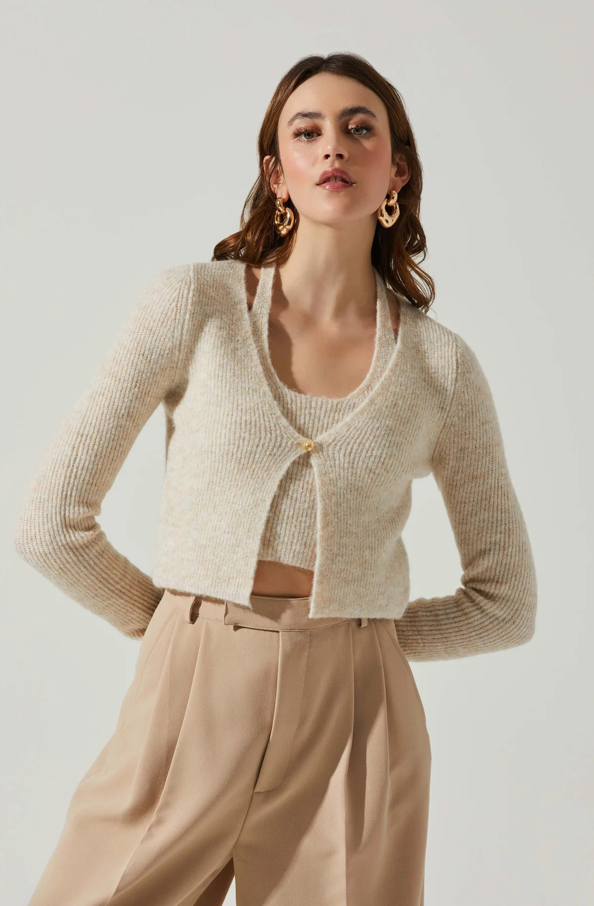 Mayte One Piece Halter Sweater Set | ASTR The Label (US)